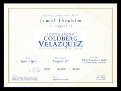 Fundraiser for Judge Elena Goldberg Velazquez for Supreme Court